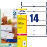 Avery LR7163-100 etiketter genbrugspapir 99,1x38,1mm r&aring;hvid