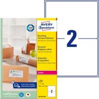 Avery shipping etiketter genbrugspapir 199,6x143,5mm r&aring;hvid