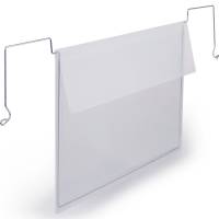 Durable lagerlomme m/wirebeslag og foldeflap A5 tv&aelig;rformat transparent