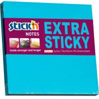 Stick'n Extra Sticky notes 76x76mm 90ark neonbl&aring;