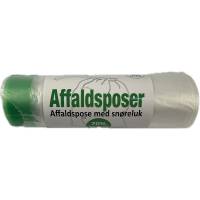 Affaldsposer med sn&oslash;reluk 65x50cm 18,5my klar/gr&oslash;n