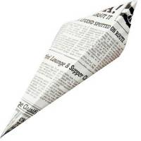 Pommes Frites kr&aelig;mmerhus 210x295mm hvid/old news 1000stk