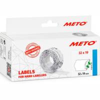 Meto let aftagelig prisetiket 5 rl 1000 stk 32x19mm hvid