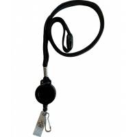 CardKeep Halssnor med yoyo og krog 10mmx90cm sort