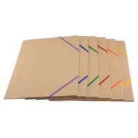 A4 elastikmappe med 3 klapper natur