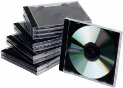 CD/DVD Jewel Case Single Q-connect, Sort/klar Pk/10
