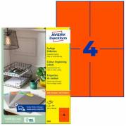 Avery 3456 etiketter 105x148mm r&oslash;d 400stk 