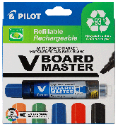 Whiteboardmarker Pilot V-Board Master Skrå - 5 farver