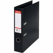 Esselte No. 1 brevordner m/metalskinne A4 75mm sort 