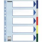 Esselte faneblade A5 med 5 faner i farver 