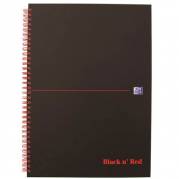 Oxford Black'n'Red spiralblok A4 linjeret