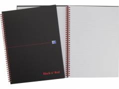 Oxford A5 Black'n'Red karton notesbog med linjer 