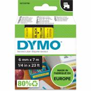 Dymo D1 tape 6mm sort/gul 