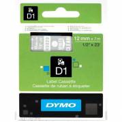 Dymo D1 Labeltape 12mm x 7 m - Hvid/transparent