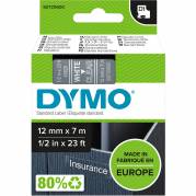 Dymo D1 45020 tape 12mm hvid/klar 