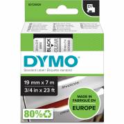 Dymo D1 tape 19mm sort/klar 