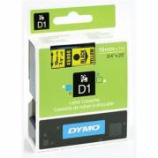 Dymo D1 45808 tape 19mm sort/gul 