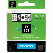 Dymo D1 Labeltape 12mm x 7m - Sort/Klar