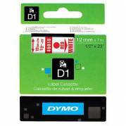 Dymo D1 45015 tape 12mm rød/hvid
