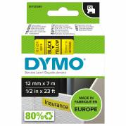 Dymo D1 45018 tape 12mm sort/gul 