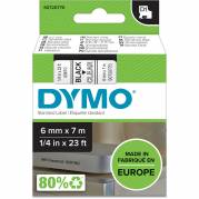 Dymo D1 tape 6mm sort/klar 