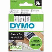 Dymo D1 43613 6mm sort/hvid 