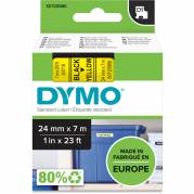 Dymo D1 prægetape 24mm sort/gul 