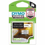 Dymo D1 Durable Labeltape 12mm x 5,5 m - Sort/hvid