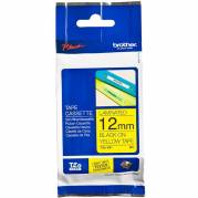 Brother TZE tape 12mm sort/gul 