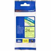 Brother TZE tape 24mm sort/neongul 