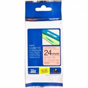 Brother TZE tape 24mm sort/orange 