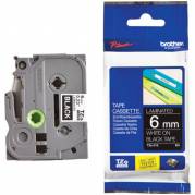 Brother TZE tape 6mm hvid/sort 