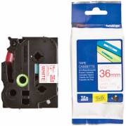 Brother TZE tape 36mm r&oslash;d/hvid 