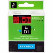 Dymo D1 53717 tape 24mm sort/rød 