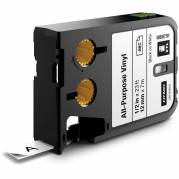 Dymo XTL vinyltape 12mm sort/hvid 