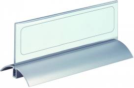 Durable Presenter bordskilt 61x210mm sølv/klar 2stk 