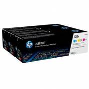 HP 128A CF371AM Multipakke Farve Bl&aelig;kpatron, 1.300 sider