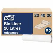 Tork 204020 Advanced B2 affaldspose 20L hvid 100stk 