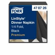 Tork 478726 Linstyle middagsservietter 1-lags 39x39cm sort 50stk 