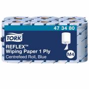 Tork 473480 Reflex M4 1lags aftørringspapir blå 