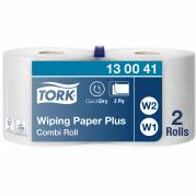 Tork 130041 Plus W1 2lags aftørringspapir hvid 2ruller 