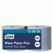 Tork 130052 Plus W1/W2 2lags aftørringspapir blå 2ruller 