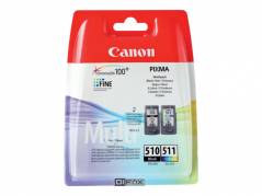 Canon PG 510 / CL-511 Multi pack Sort Farve (cyan, magenta, gul) 300 sider Blæk 2970B010