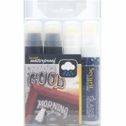 Securit kridtmarker 7-15mm sort/hvid 4stk 