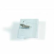 Durable navneskilt i tværformat med nål og klemme 