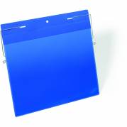 Durable lagerlomme m/wirebeslag A4 tv&aelig;rformat bl&aring; 