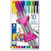 Staedtler Triplus 334 fineliner 0,3mm 10+3 farver 