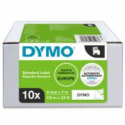 Dymo D1 tape 9mm sort/hvid 10stk 