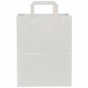 Bærepose papir m/fals 16L 360x280x170mm hvid 200stk 