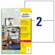 Avery L4717-20 polyesteretiketter 210x148mm hvid